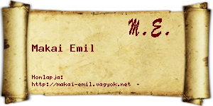 Makai Emil névjegykártya