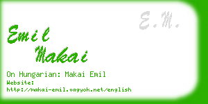 emil makai business card